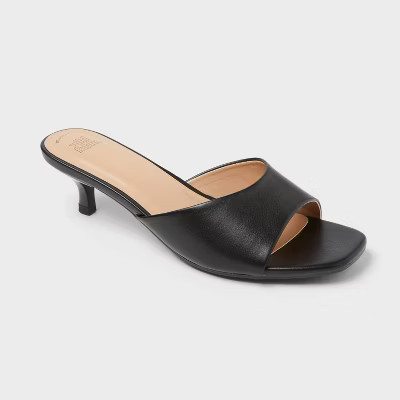 Women's Mavis Mid Martini Mule Heels with Memory Foam Insole - Wild Fable™ Black | Target