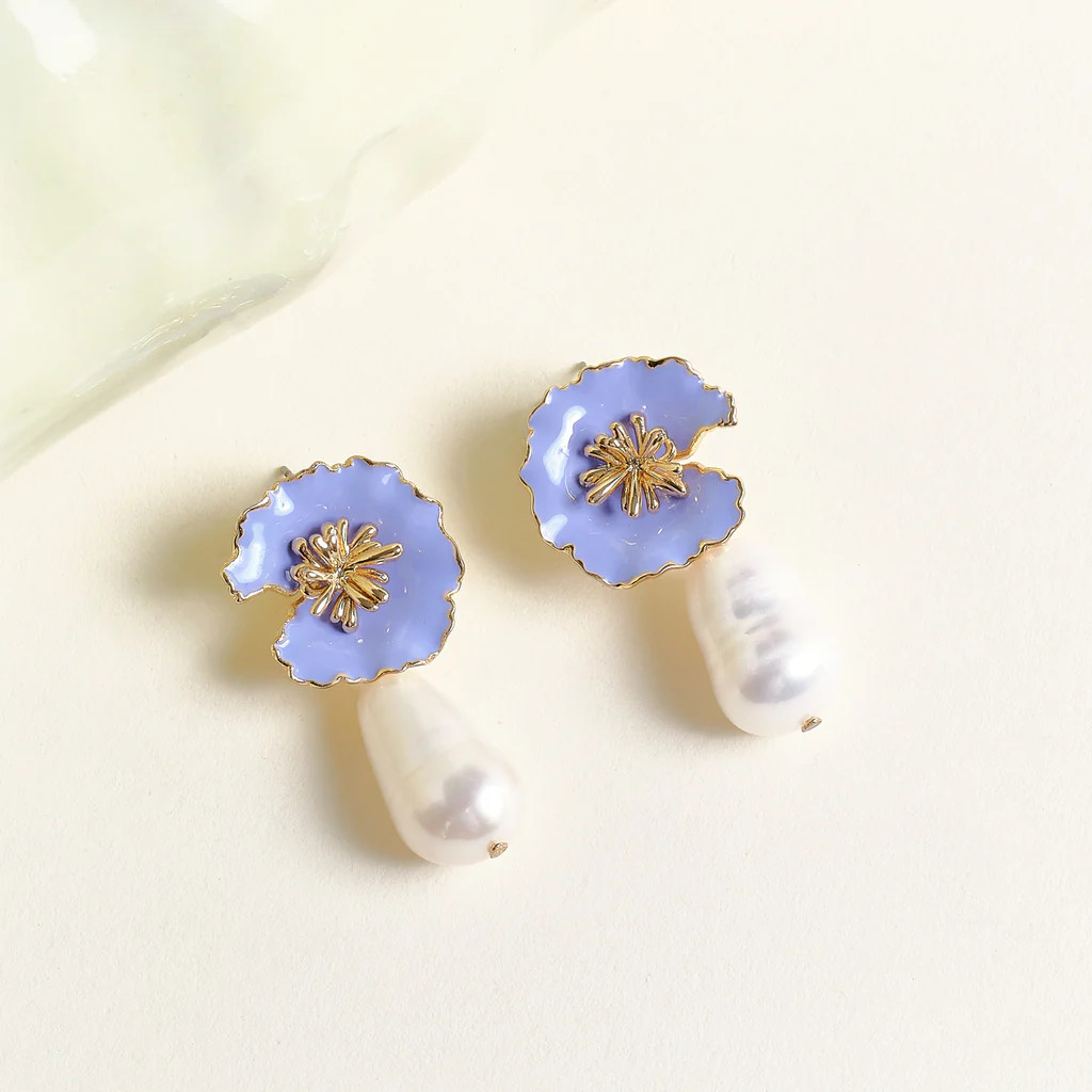 Jade Drop Earrings Lilac | Mignonne Gavigan