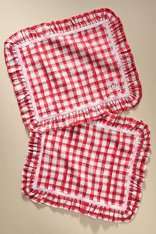 Damson Madder Ruffled Placemats, Set of 2 | Anthropologie (US)