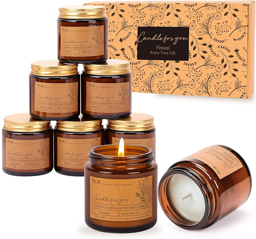Fixwal 8 Pack Scented Candles Gifts for Women, 3.5oz Glass Jar Soy Candles for Birthday Valentine... | Amazon (US)