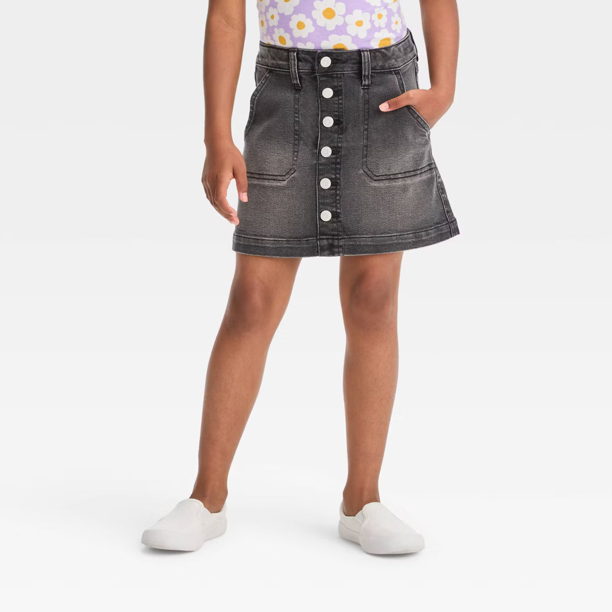 Girls' Button-Front Jeans Skirt - Cat & Jack™ | Target