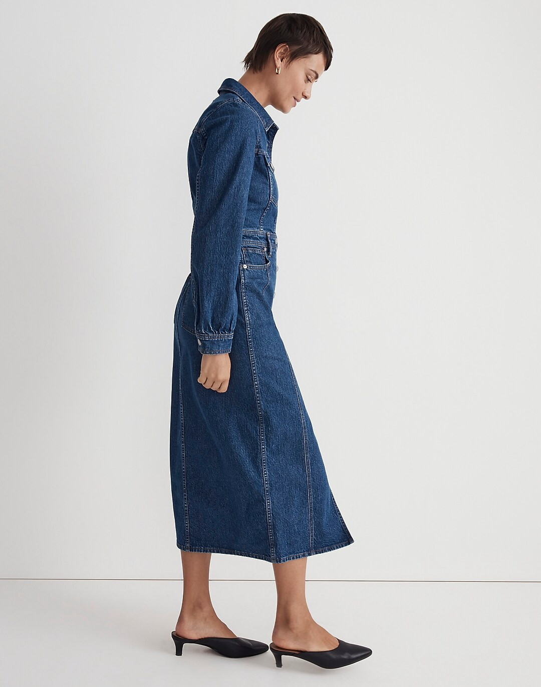 Denim Midi Shirtdress in Glissan Wash | Madewell