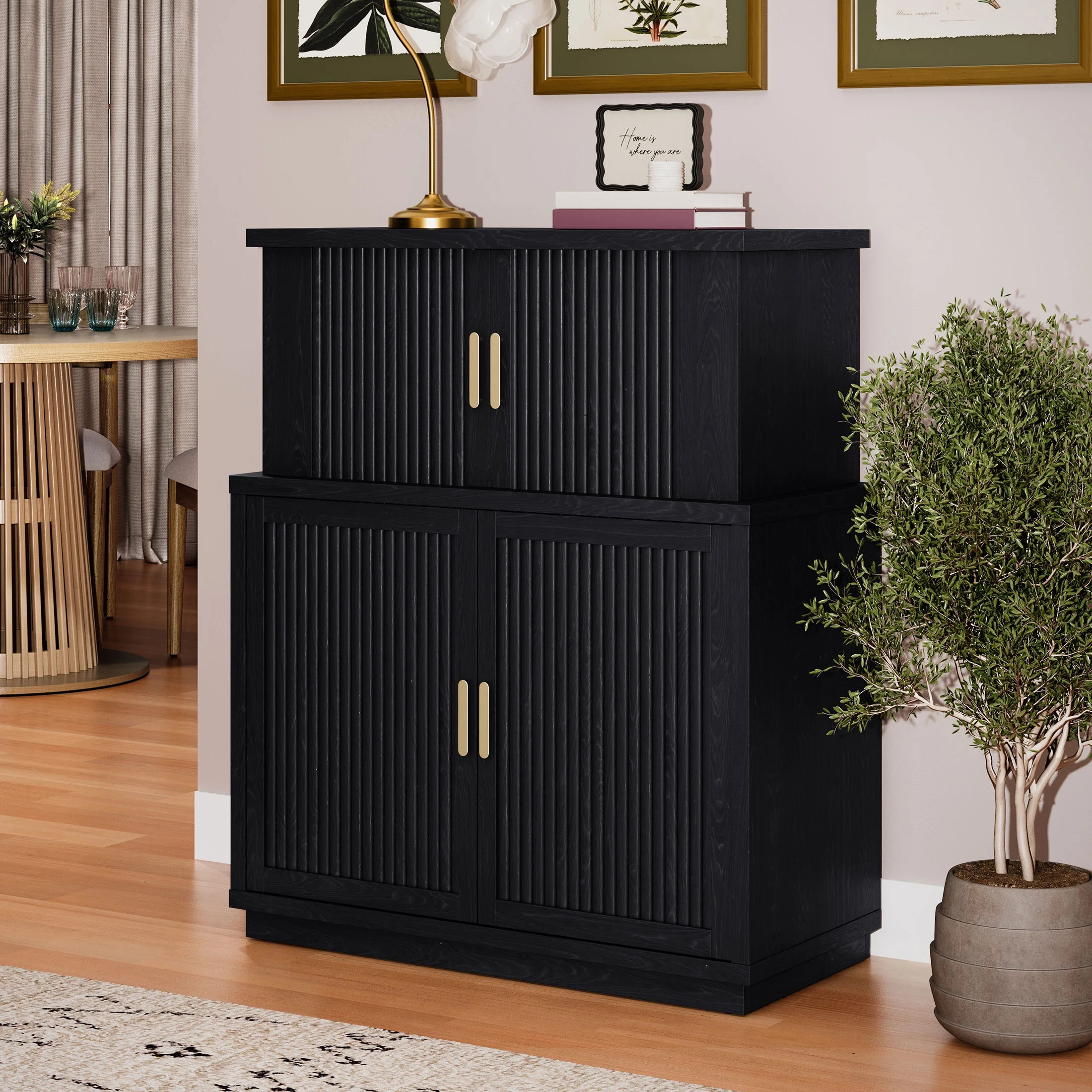 Beautiful Drew Bar Cabinet by Drew Barrymore, Black Finish | Walmart (US)