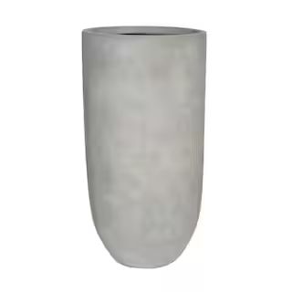 25.5 in. Composite Tall Crucible Resin in Smooth Cement Decorative Pots | The Home Depot