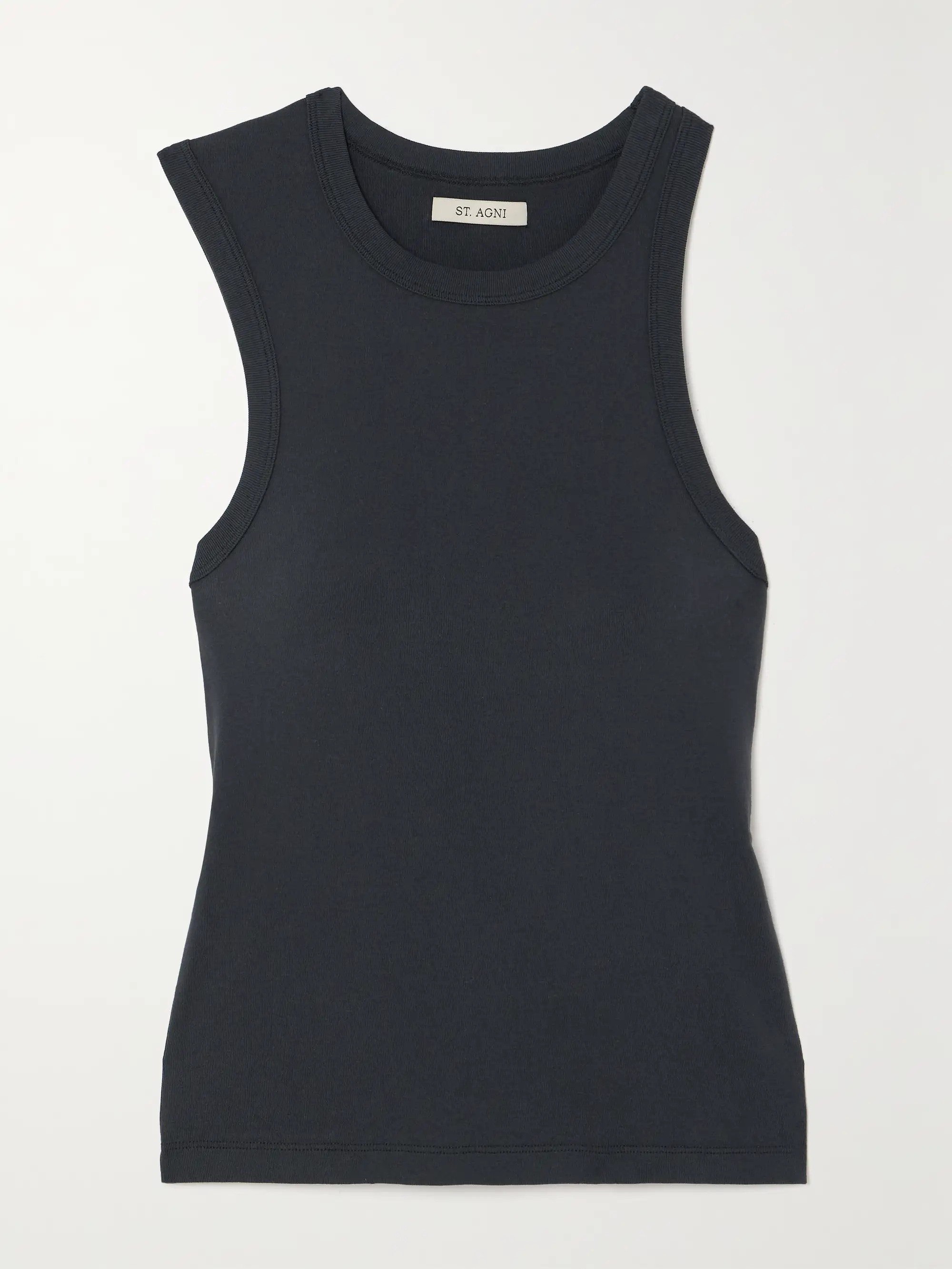 ST. AGNI+ NET SUSTAIN asymmetric organic cotton-jersey tank | NET-A-PORTER APAC