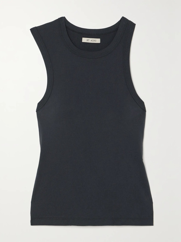 Click for more info about + NET SUSTAIN asymmetric organic cotton-jersey tank