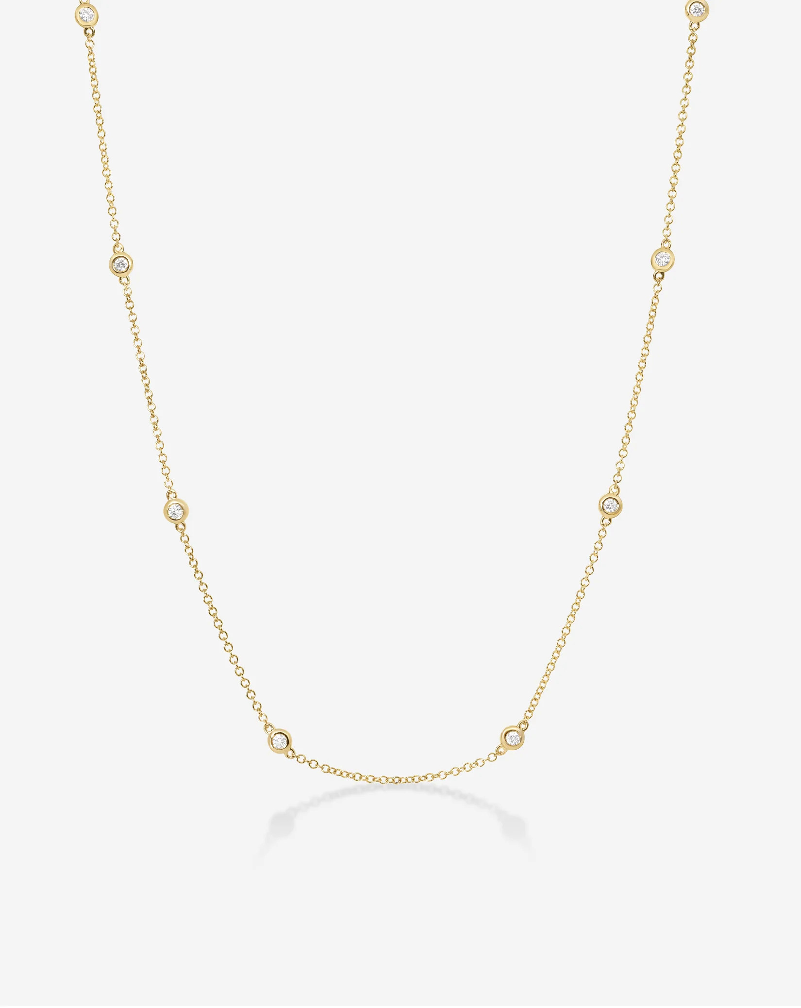 Diamond Bezel Station Necklace | Ring Concierge