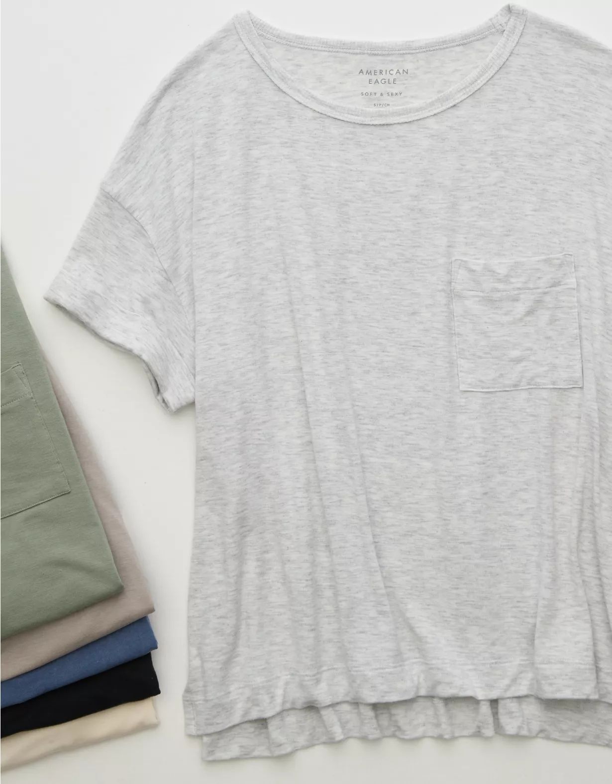 AE Soft & Sexy Oversized Short-Sleeve Pocket Tee | American Eagle Outfitters (US & CA)