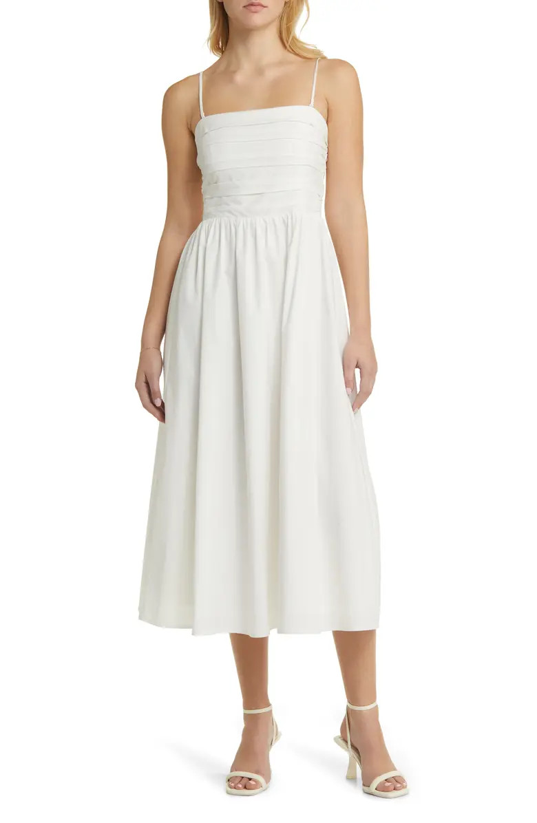 WAYF x Styled by COCO! Sammie Pleat Strapless Stretch Cotton Sundress | Nordstrom | Nordstrom