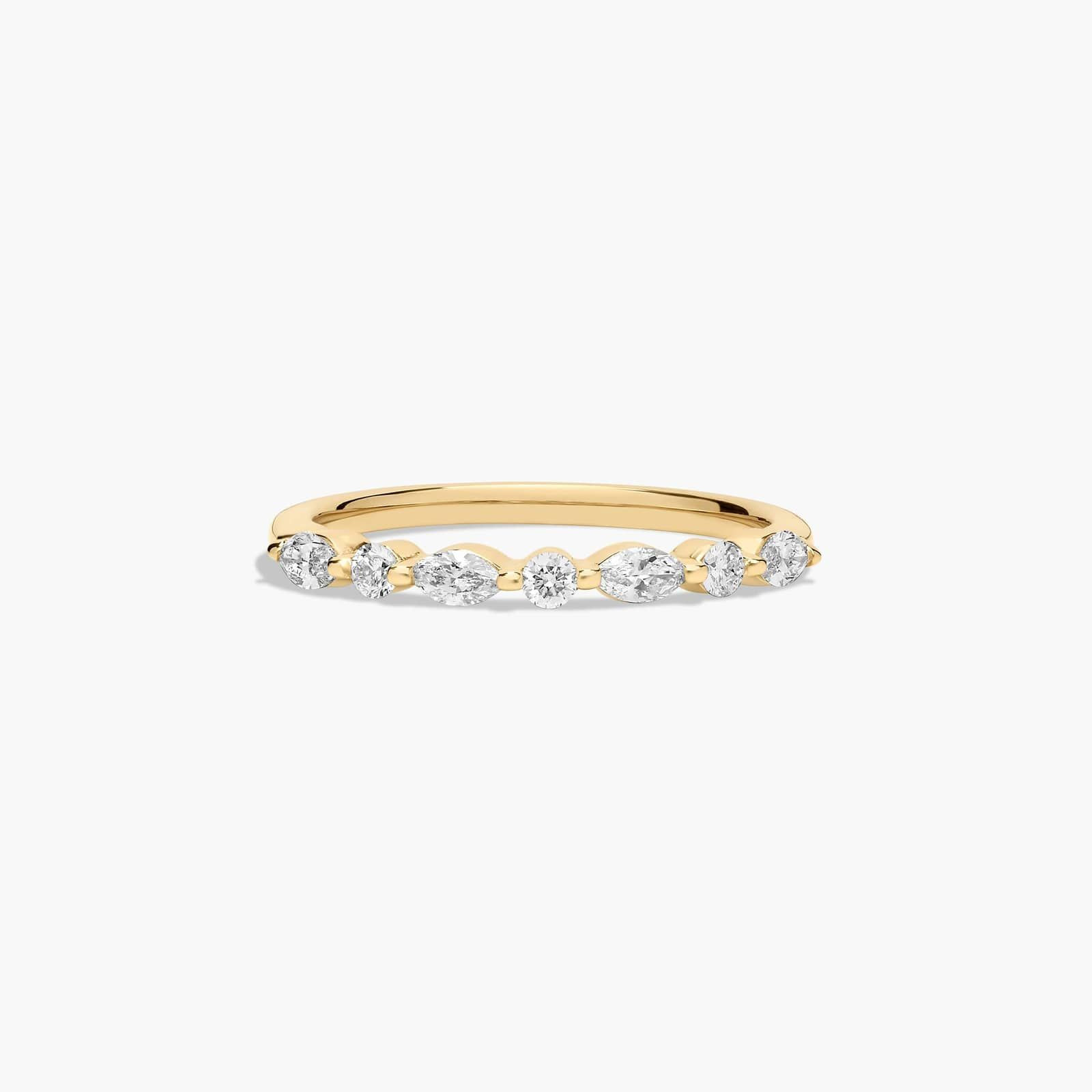 Marquise and Round Alternating Diamond Wedding Ring In 14K Yellow Gold (2.00mm)-15016y14 | JamesAllen