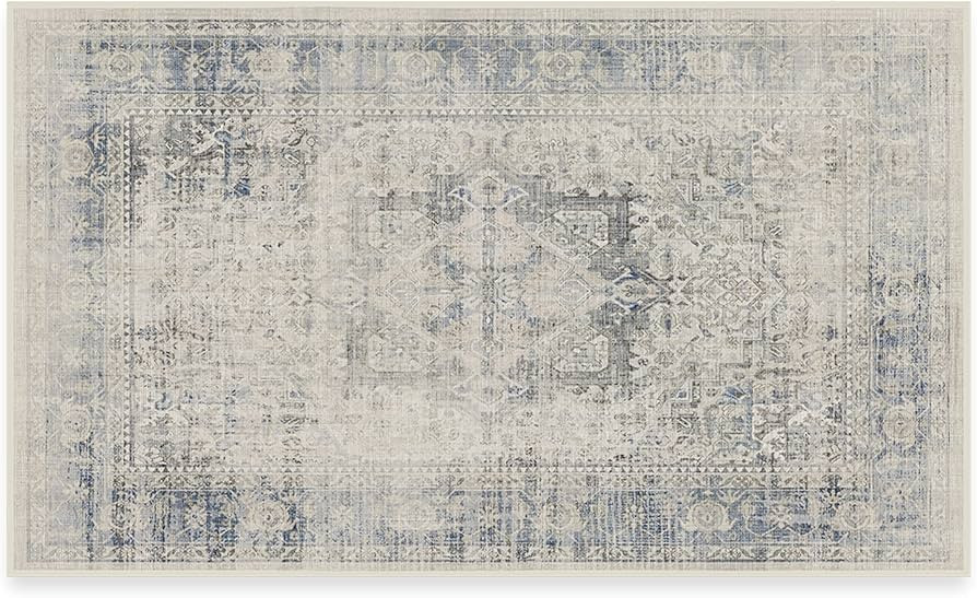 Amazon.com: RUGGABLE Kamran Washable Rug - Perfect Vintage Washable Area Rug for Living Room, Kit... | Amazon (US)