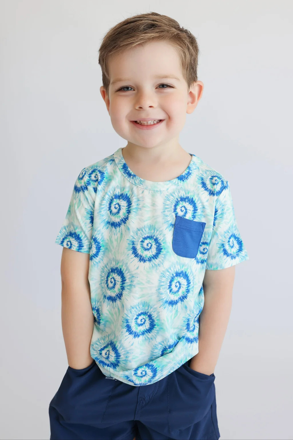 OCEAN WAVES TIE DYE DREAM POCKET TEE | Dream Big Little