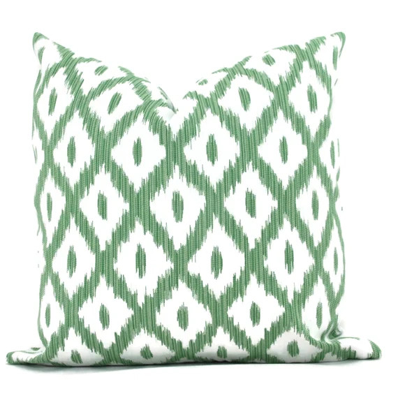 Green Pitigalia Diamond Ikat Pillow Cover 18x18 20x20 or | Etsy | Etsy (US)