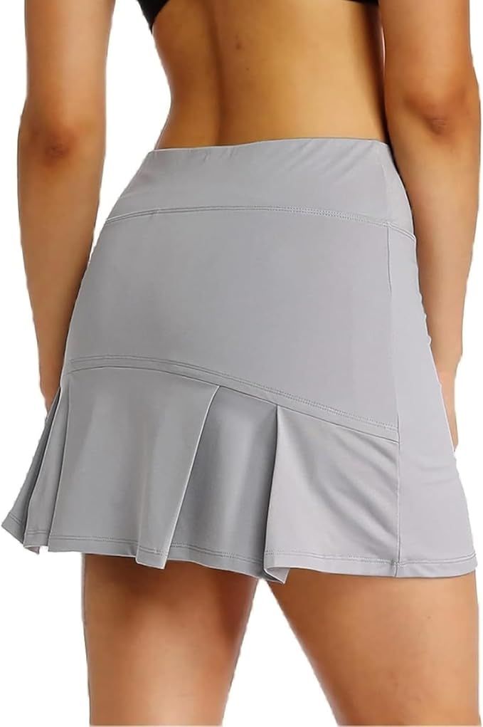 Ibeauti Womens Back Pleated Athletic Tennis Skorts Golf Skirts with 3 Pockets Mesh Shorts for Run... | Amazon (US)
