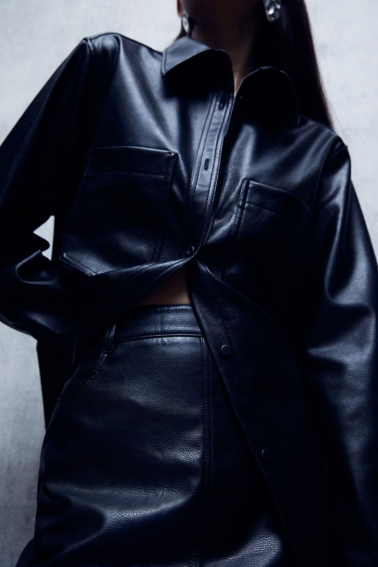 Coated skirt - Black - Ladies | H&M GB | H&M (UK, MY, IN, SG, PH, TW, HK)