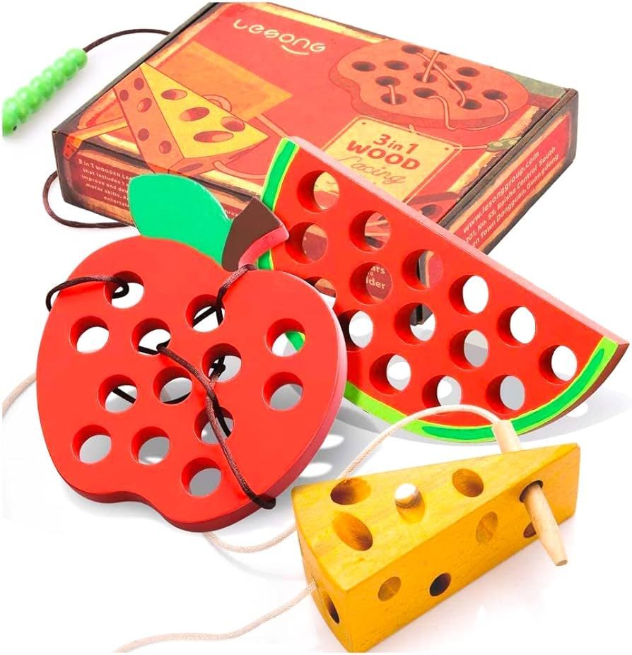 Lacing Toy for Toddlers, Fine Motor Skill Toys for 3 Year Old, Educational Learning Montessori Ac... | Amazon (US)