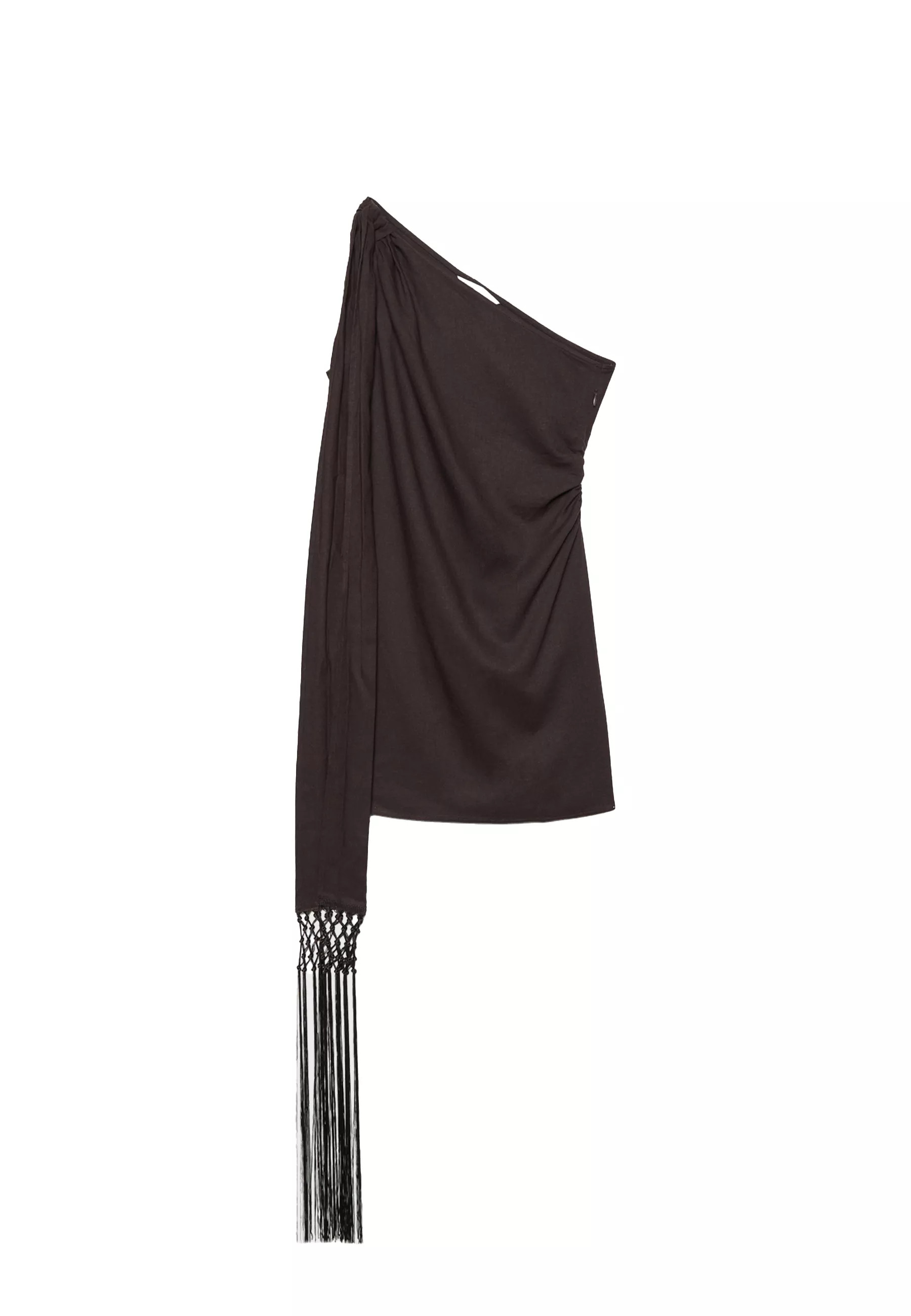 Robe courte asymétrique à franges - Tout afficher femme | Stradivarius France | Stradivarius (FR)