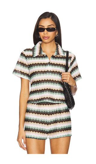 Nettie Top in Sage Multi | Revolve Clothing (Global)