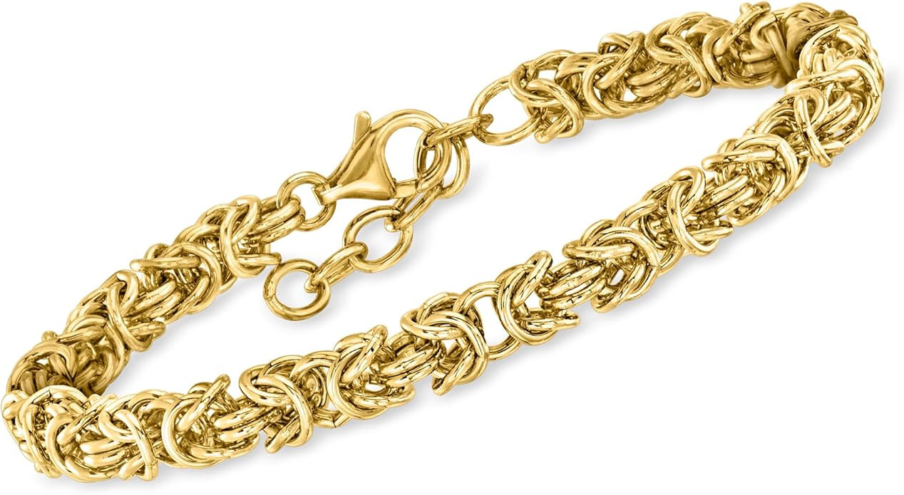 Ross-Simons Italian 14kt Yellow Gold-Plated Byzantine Bracelet | Amazon (US)