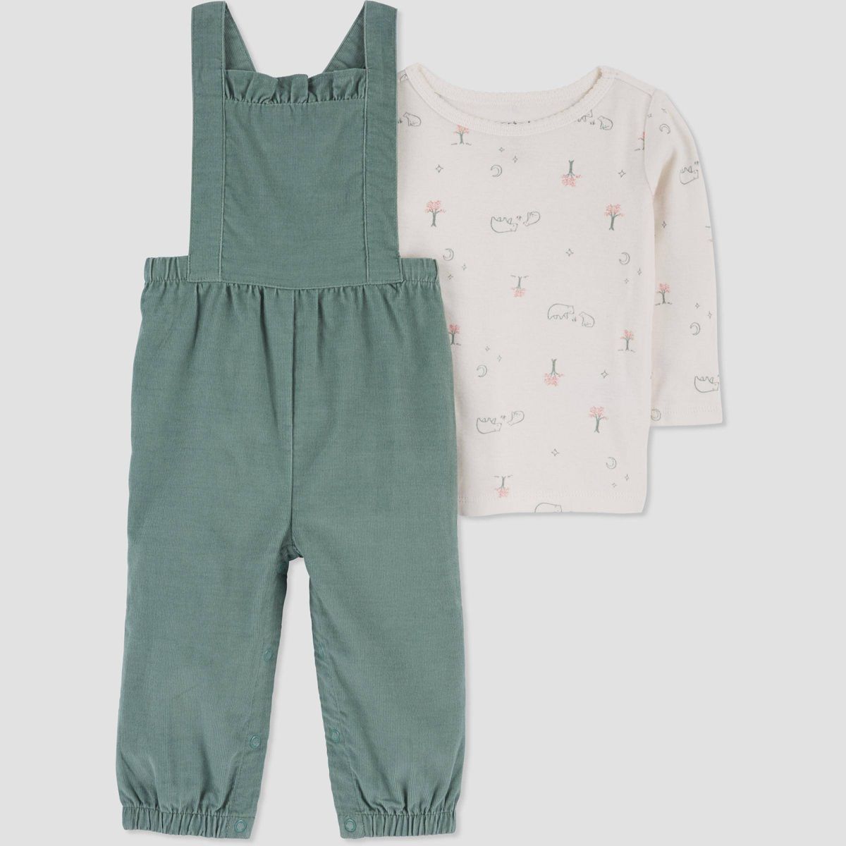 Carter's Just One You®️ Baby Girls' Floral Top & Overalls Set - Green | Target