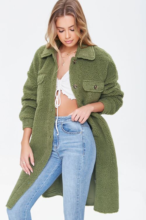 Faux Shearling Longline Coat | Forever 21 (US)