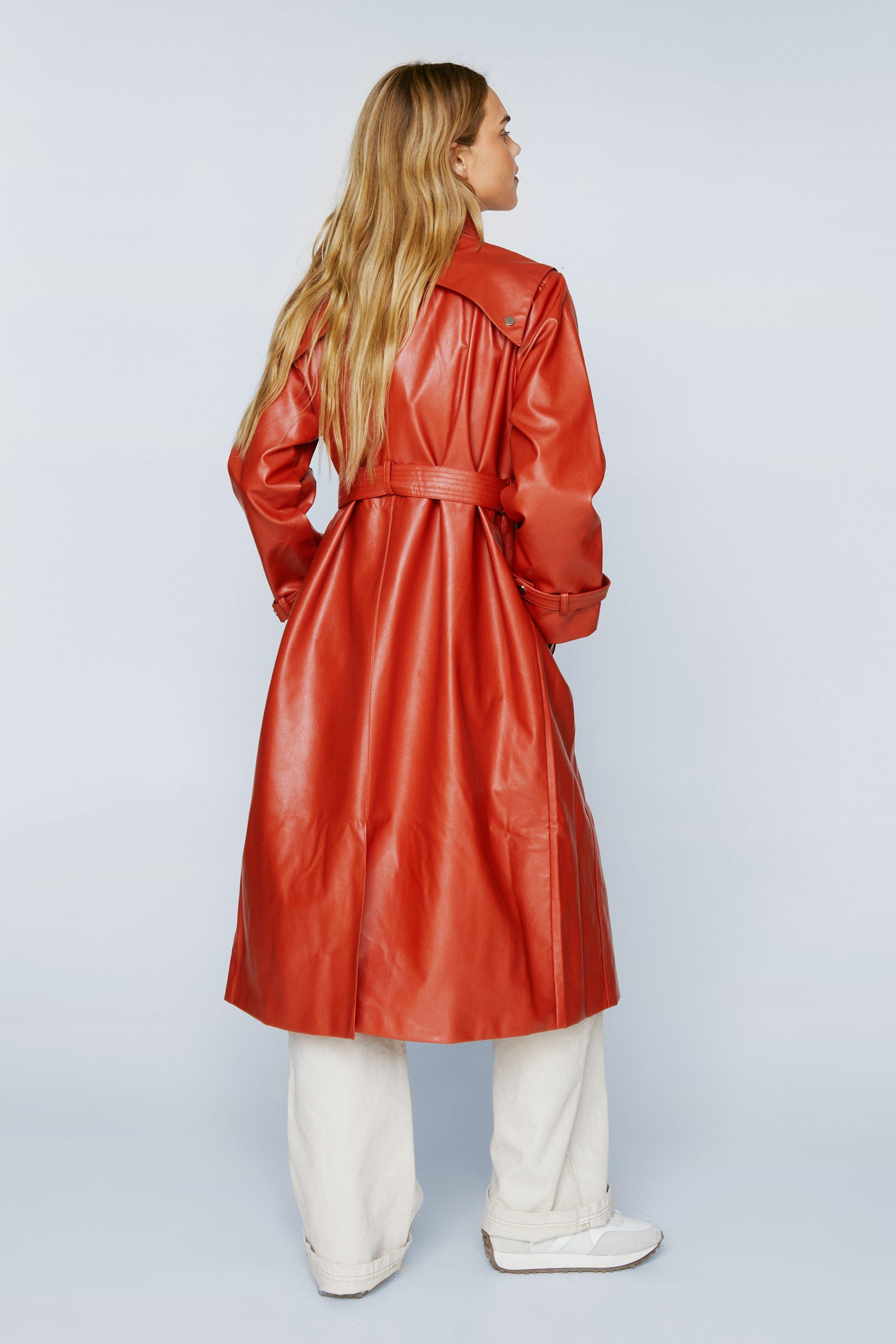 Belted Faux Leather Trench Coat | NastyGal (UK, IE)