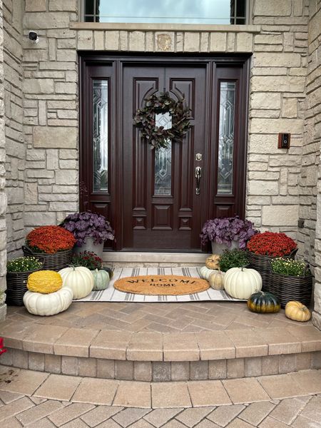 FALL FRONT PORCH — Just styled our front porch for fall! I l used a mix of faux and real pumpkins here. All the flowers are real but you can also do faux. 

Fall outfit, fall decor, front porch, fall decorating, faux pumpkins, pumpkins, mums, fall flowers, fall, fall outfits, 

#LTKSeasonal #LTKhome #LTKsalealert
