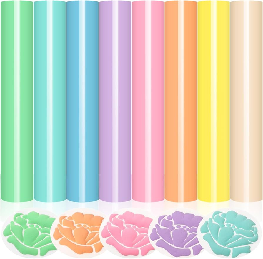 WRAPXPERT Puff Vinyl Heat Transfer,Pastel 3D Puff HTV Heat Transfer Vinyl 12"x10" Puffy Iron on V... | Amazon (US)