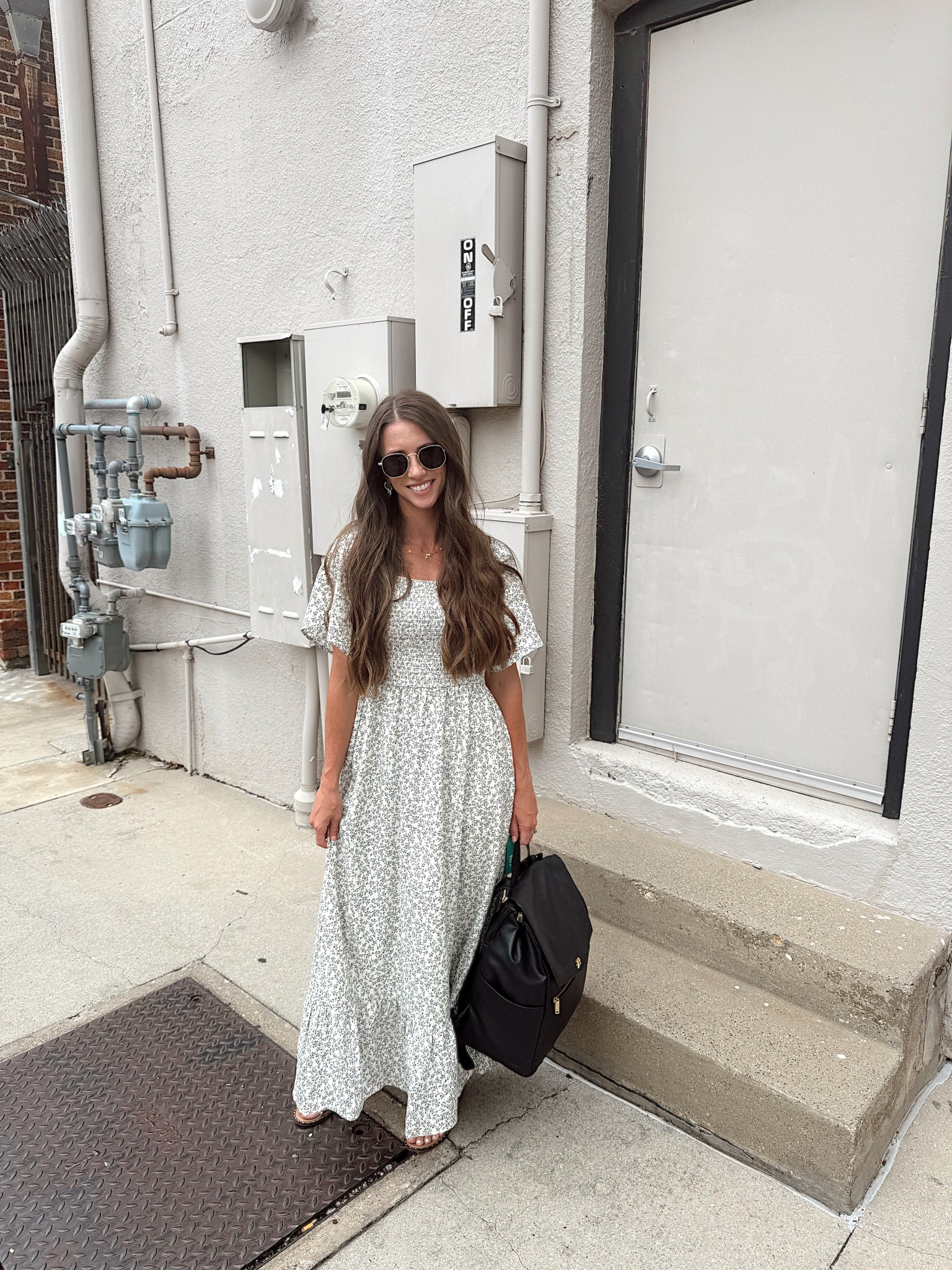 Mom mode running around town 🖤✨ Dress runs TTS, wearing small! Would definitely be nursing and bump friendly! CODE: ASHLEYNICOLE15

#LTKFindsUnder100 #LTKSummerEdit #LTKStyleTip