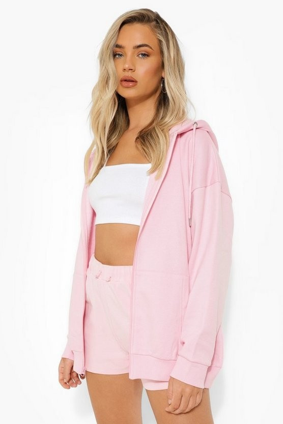 Recycled Oversized Zip Through Hoodie | Boohoo.com (US & CA)