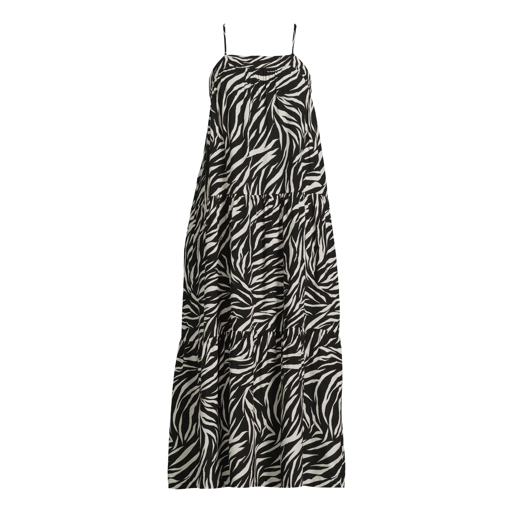 Time and Tru Women's Sleeveless Tiered Dress, Sizes XS-XXXL | Walmart (US)