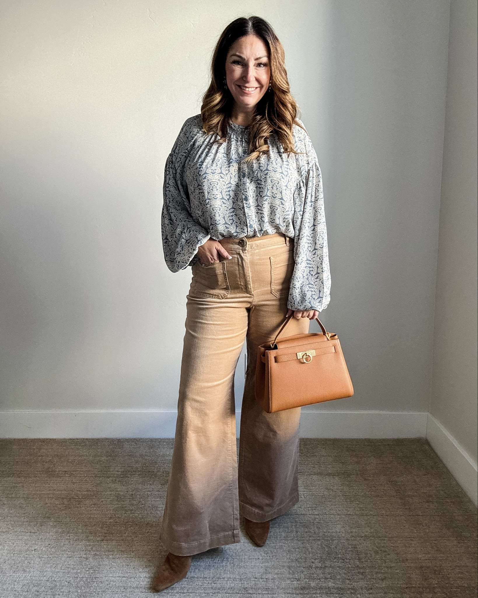 Loft Business Casual Winter Workwear Outfit | Wearing Blouse in L and Pants in 12R 

 

#LTKOver40 #LTKMidsize #LTKWorkwear