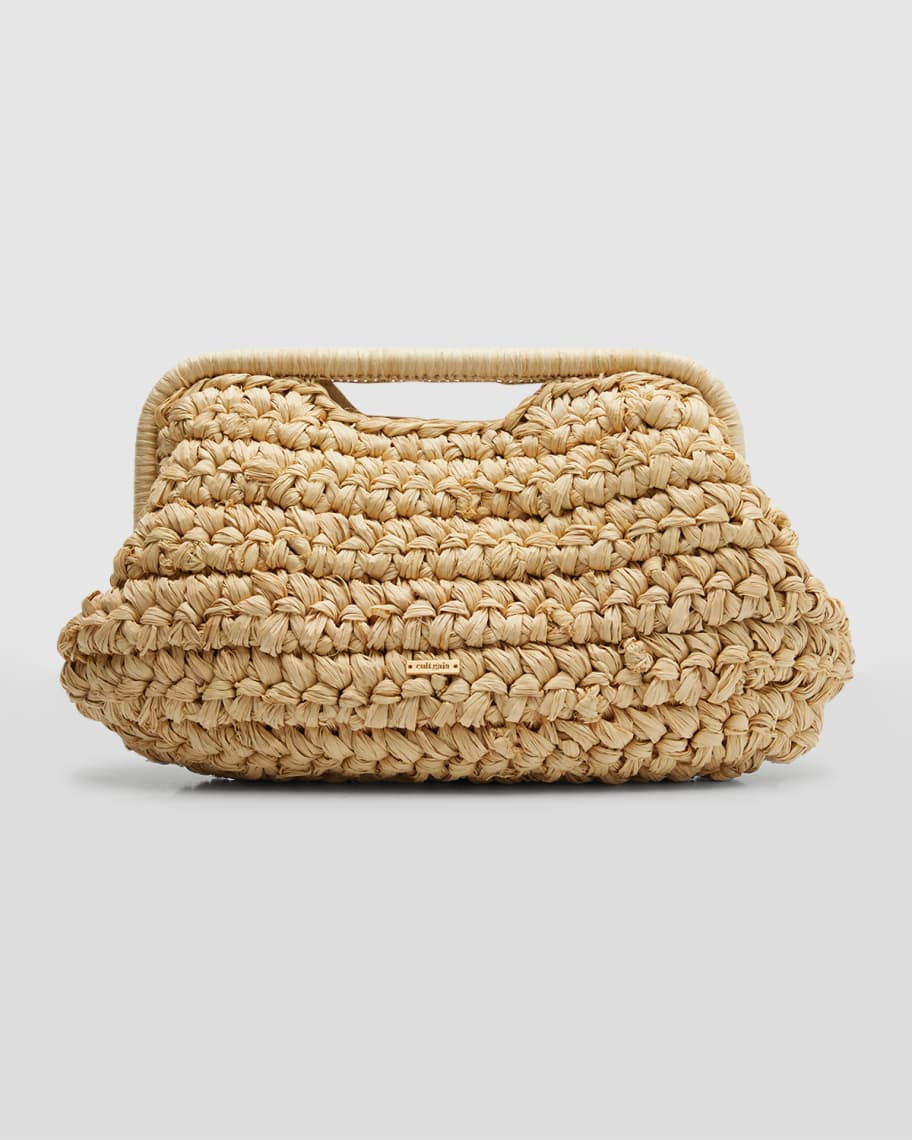 Cult Gaia Aurora Large Raffia Clutch Bag | Neiman Marcus