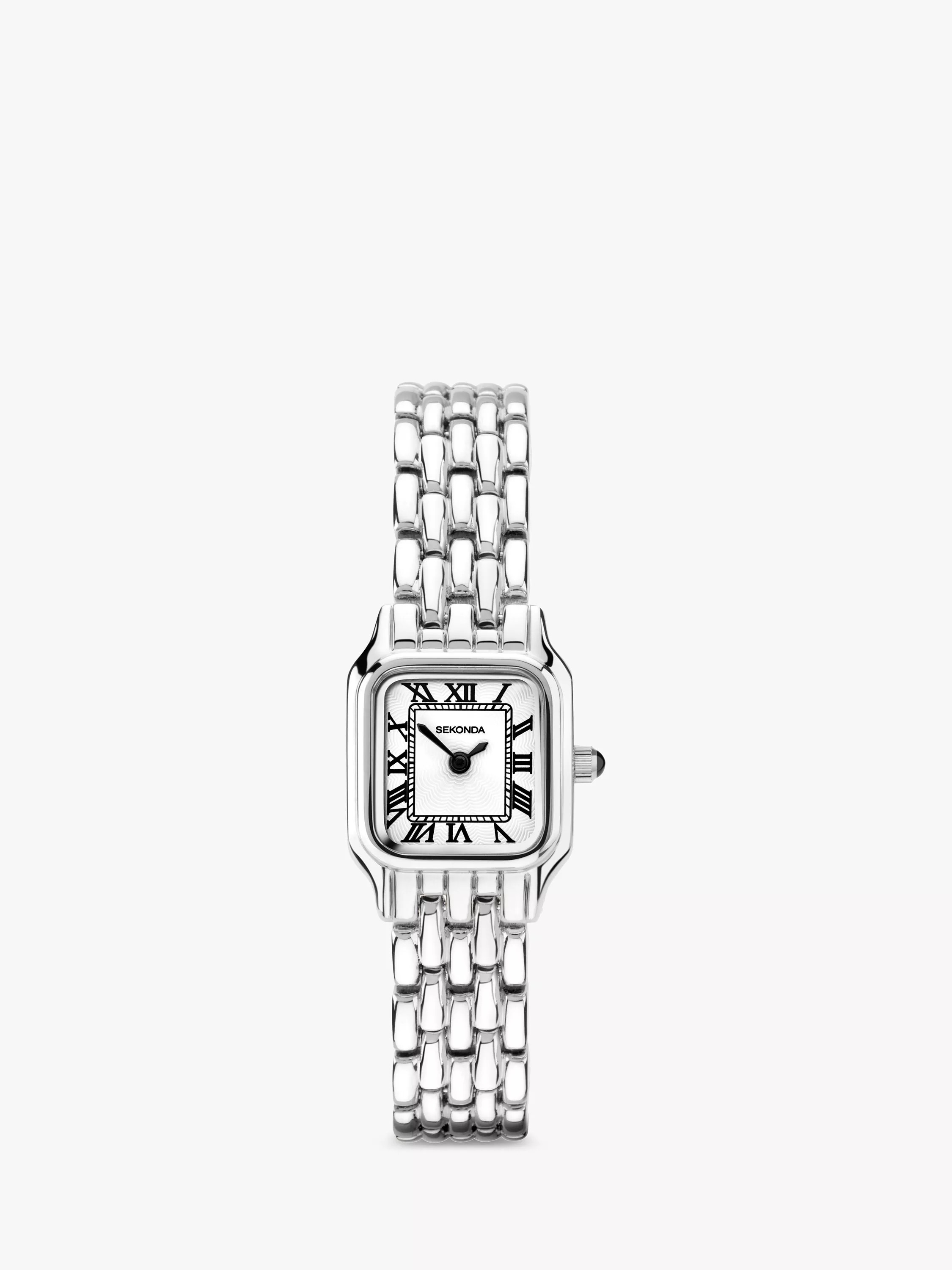 SekondaWomen's Octagonal Bracelet Strap Watch, Silver/White 40143.27 | John Lewis (UK)