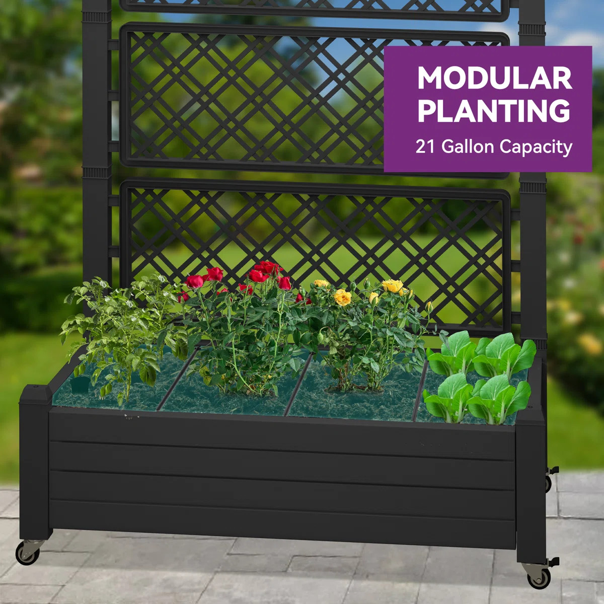 Alajandro 43.3'' W x  61''H Resin Raised Garden Bed | Wayfair North America
