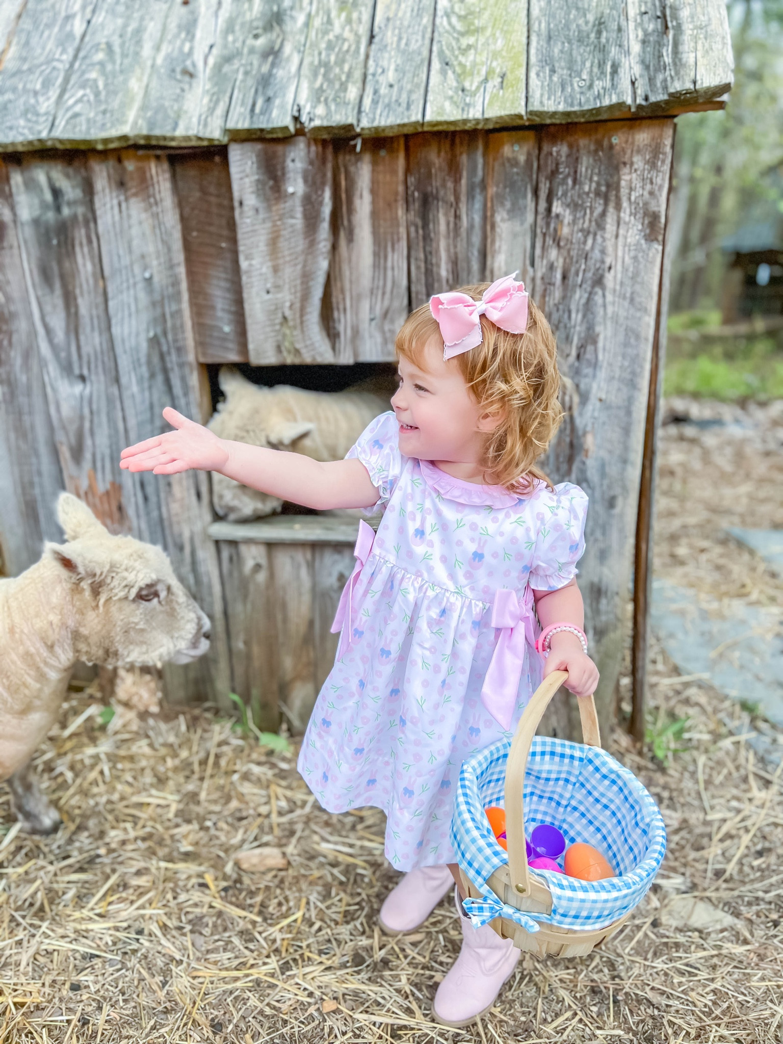 The sweetest little Easter outfit for a farm visit. She’s obsessed with these pink boots  

#LTKfamily #LTKunder50 #LTKkids