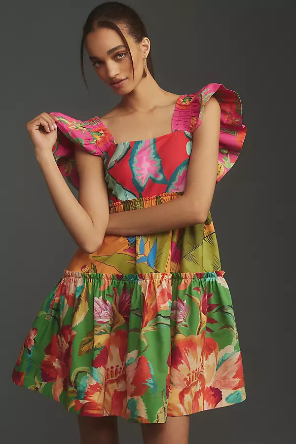 Farm Rio Foliage Mix Mini Dress | Anthropologie (US)