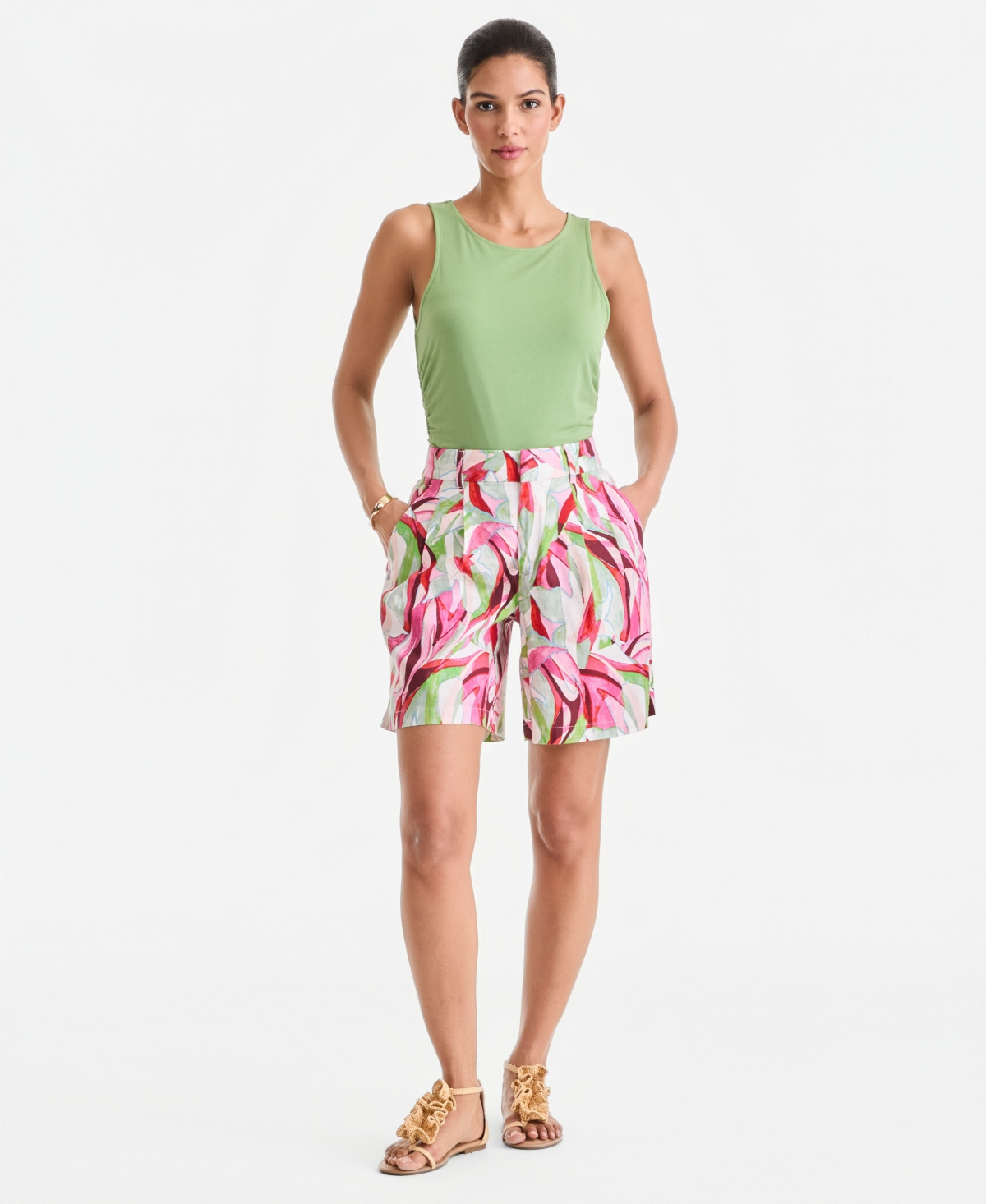 I.n.c. International Concepts Women's High-Rise Bermuda Shorts, Exclusively at Macy's - Casey Abstract | Macy's