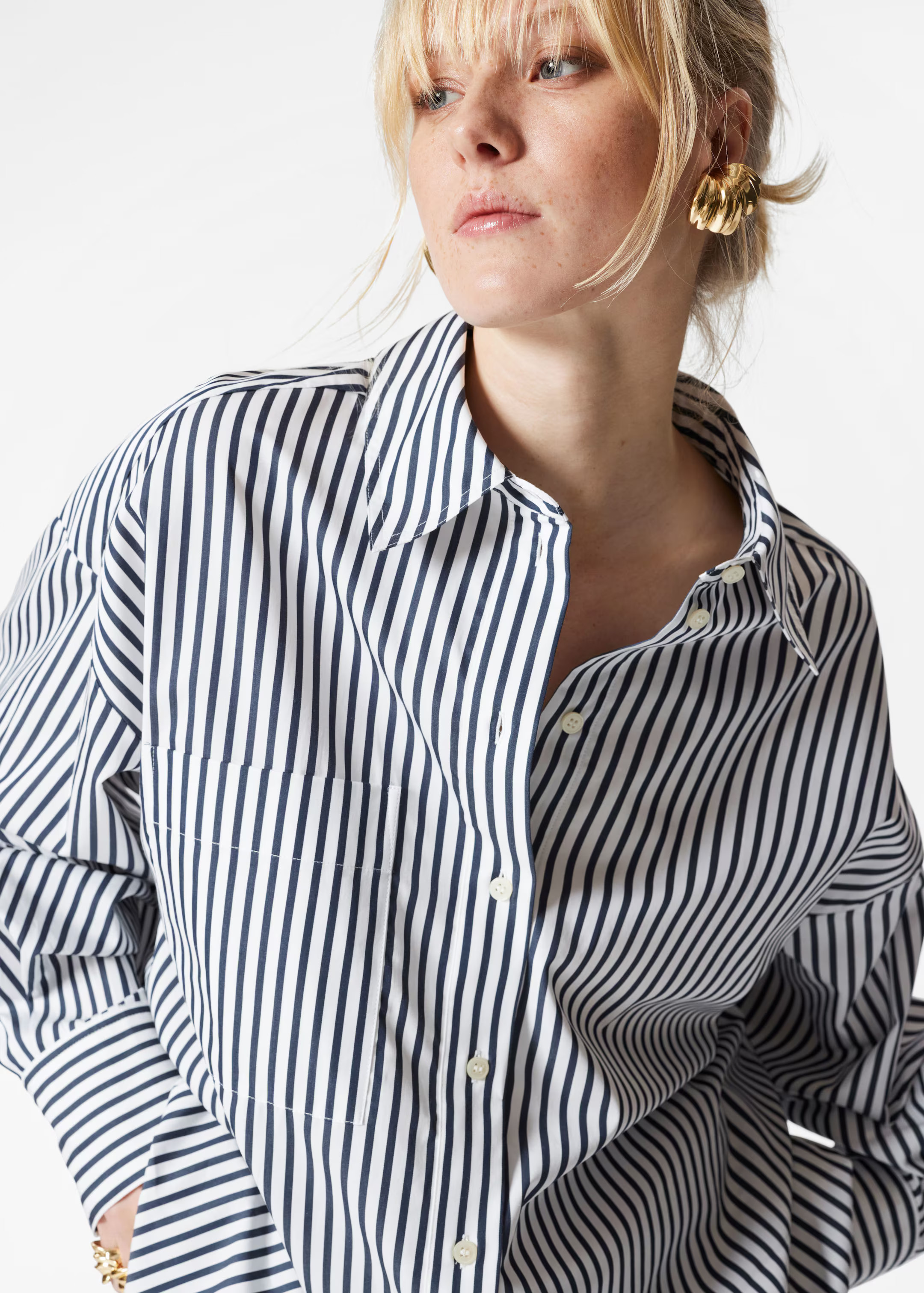 Oversized Shirt - Navy Stripes - Shirts - & Other Stories DE | & Other Stories EU