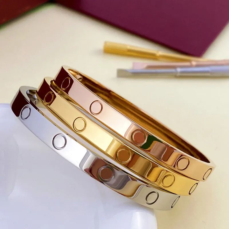 Luxury Screw Bracelet Designer Jewelry Fashion Bangle 18K Gold Plated Titanium Steel Diamond for ... | DHGate