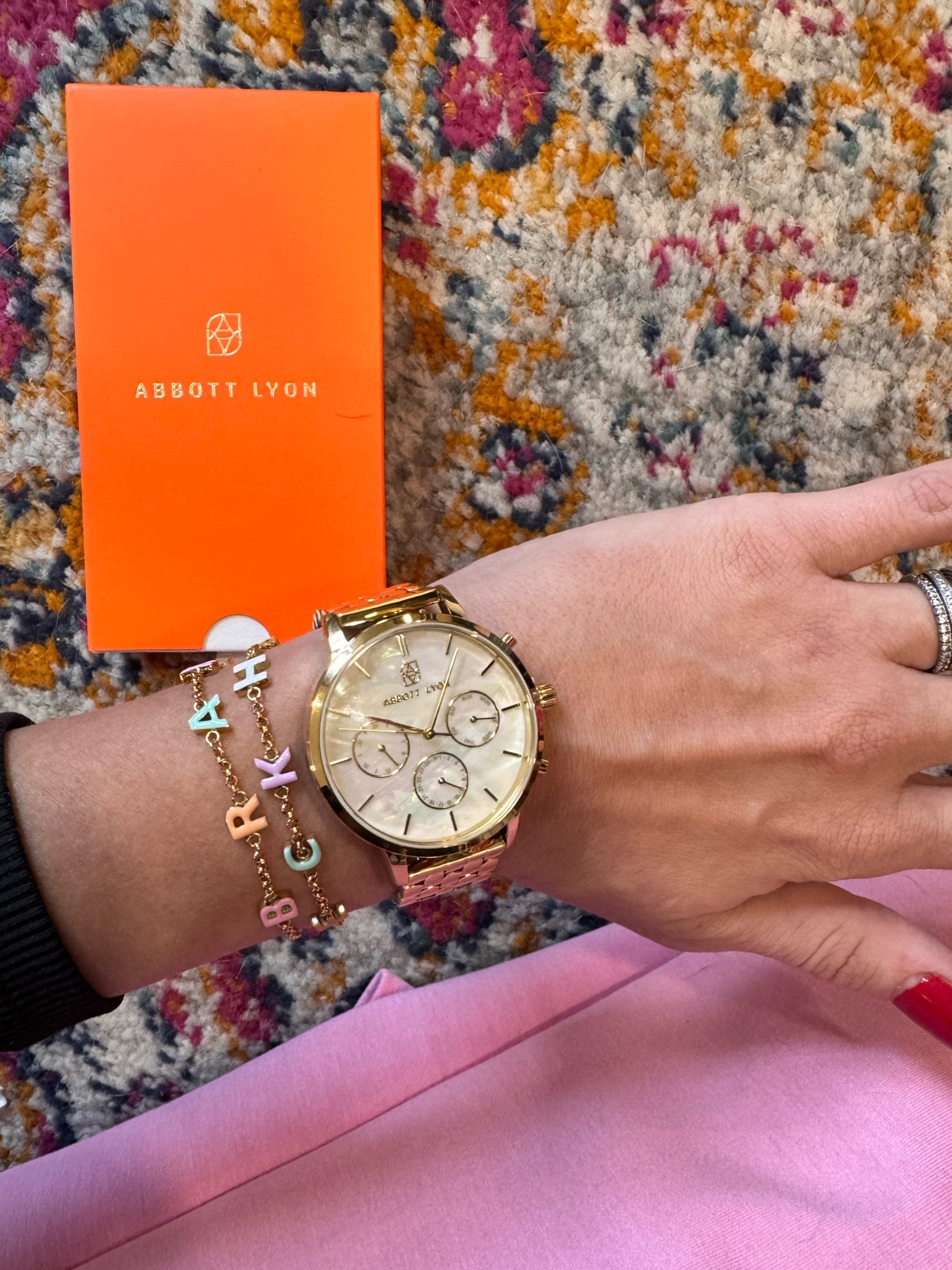 I saw these colorful personalized gold bracelets and knew I HAD to get them. Grabbed the boys names and love how they turned out. This watch is also available in silver or a silver/gold combo, along with smaller sizes. Use “LTK2FOR1” for a 2 for 1 deal sitewide!! 

#LTKGiftGuide #LTKStyleTip #LTKSaleAlert