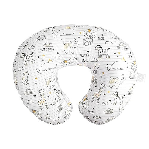 Boppy Nursing Pillow Original Support, White and Gold Notebook, Ergonomic Nursing Essentials for Bottle and Breastfeeding, Firm Fiber Fill, with Removable Nursing Pillow Cover, Machine Washable | Amazon (US)
