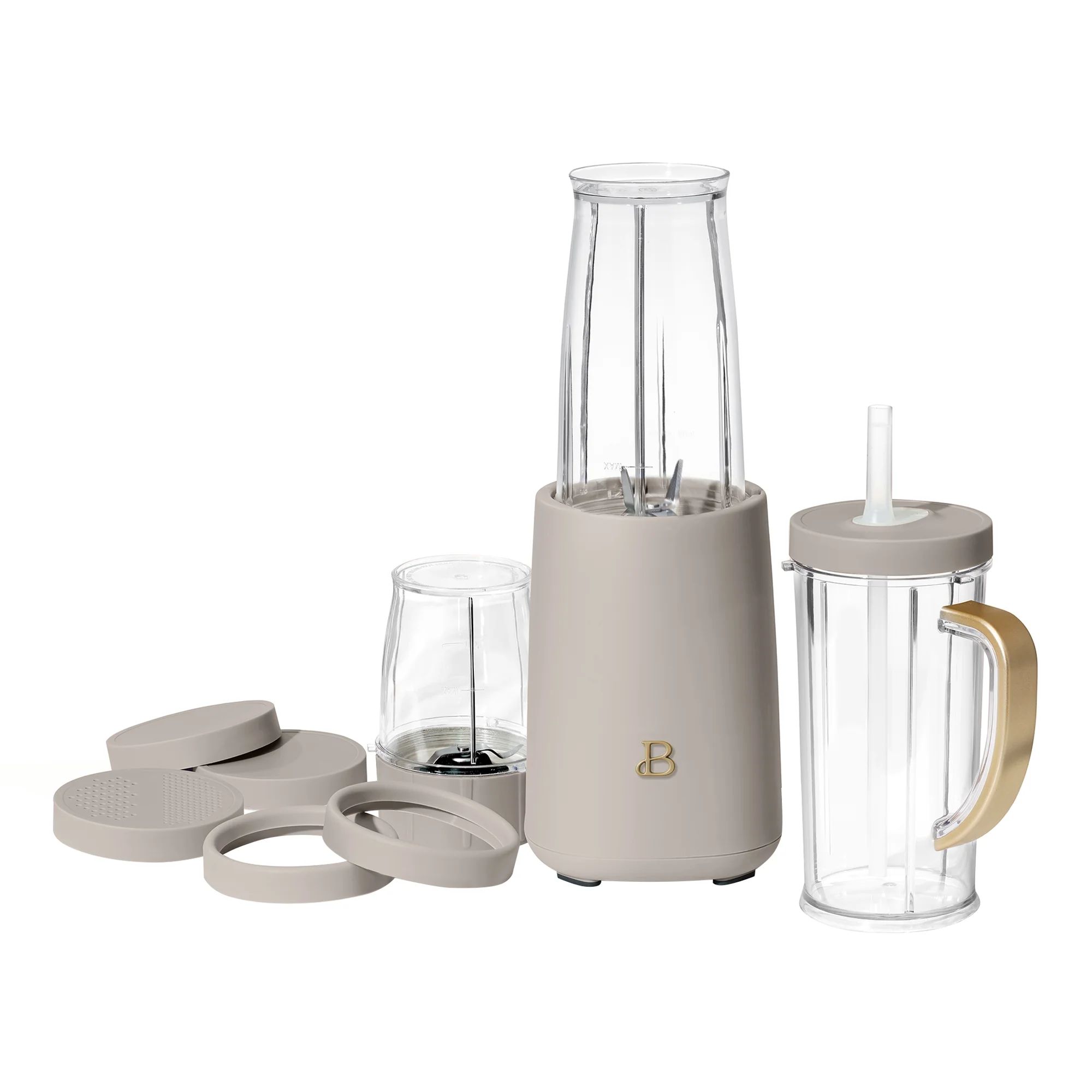 Beautiful Personal Blender Set with 12 Pieces, 240 W, Porcini Taupe by Drew Barrymore | Walmart (US)