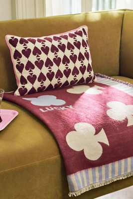 Ace Cotton Embroidered Needlepoint Pillow | Anthropologie (US)