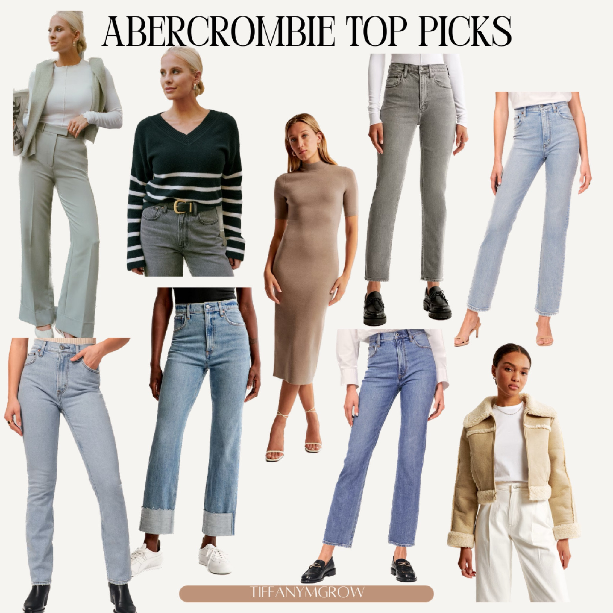 Abercrombie 20% LTK Sale

Cuffed hem tailored wide leg pant
V Neck black and white striped sweater
Mock neck midi dress
Outerwear Sherpa suede cropped jacket 
Ultra high rise ankle straight jean

#falloutfit

#LTKSeasonal #LTKstyletip #LTKSale