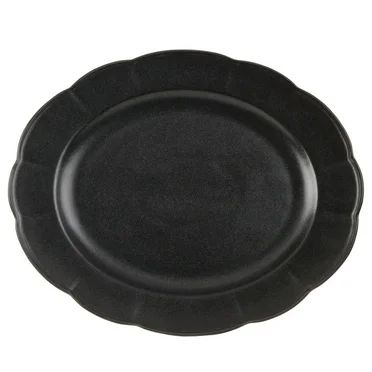 Beautiful Scallops Set of 4 Stoneware Dinner Plates Black by Drew Barrymore | Walmart (US)