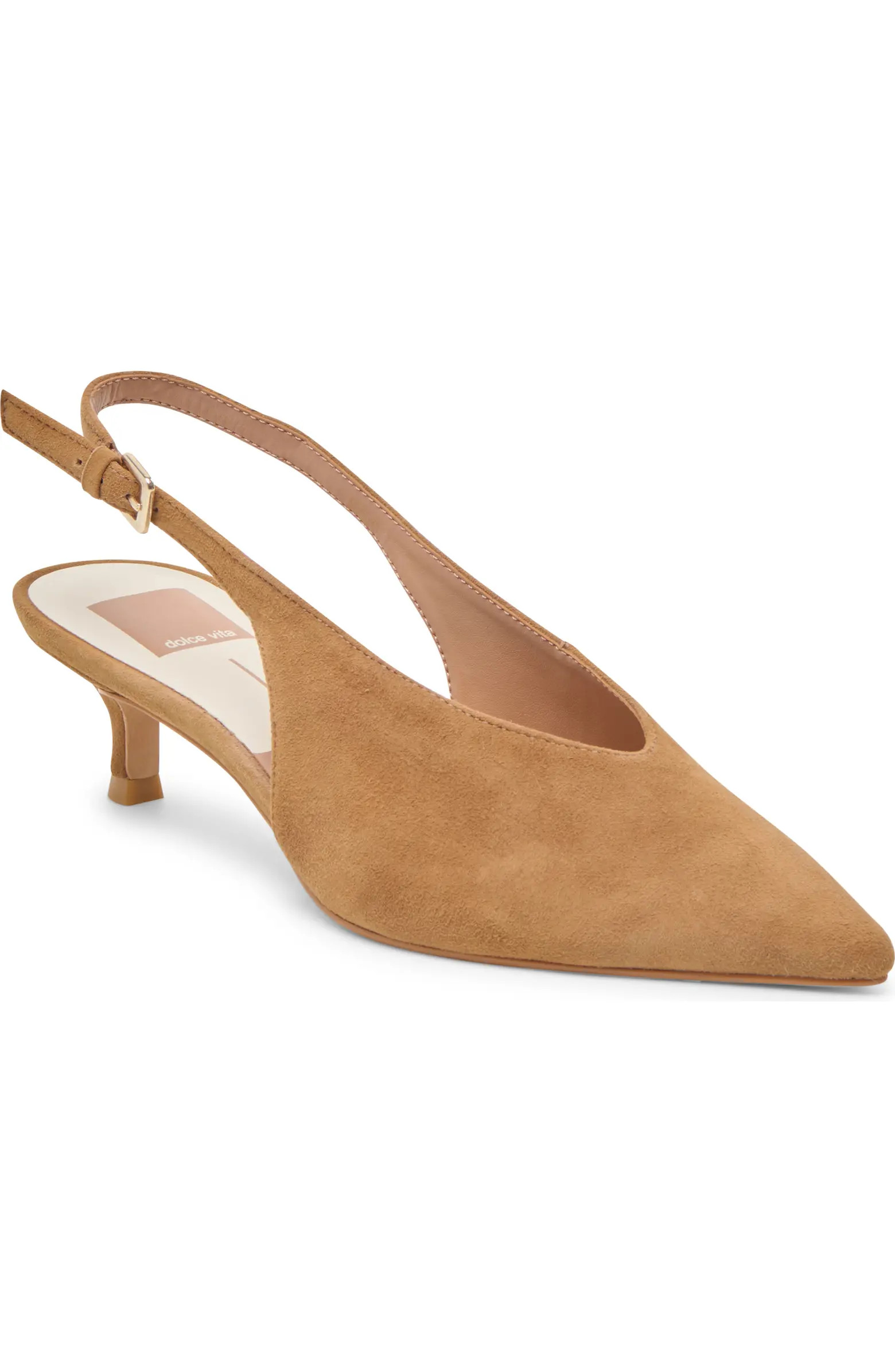 Alenna Slingback Pointed Toe Kitten Heel Pump (Women) | Nordstrom