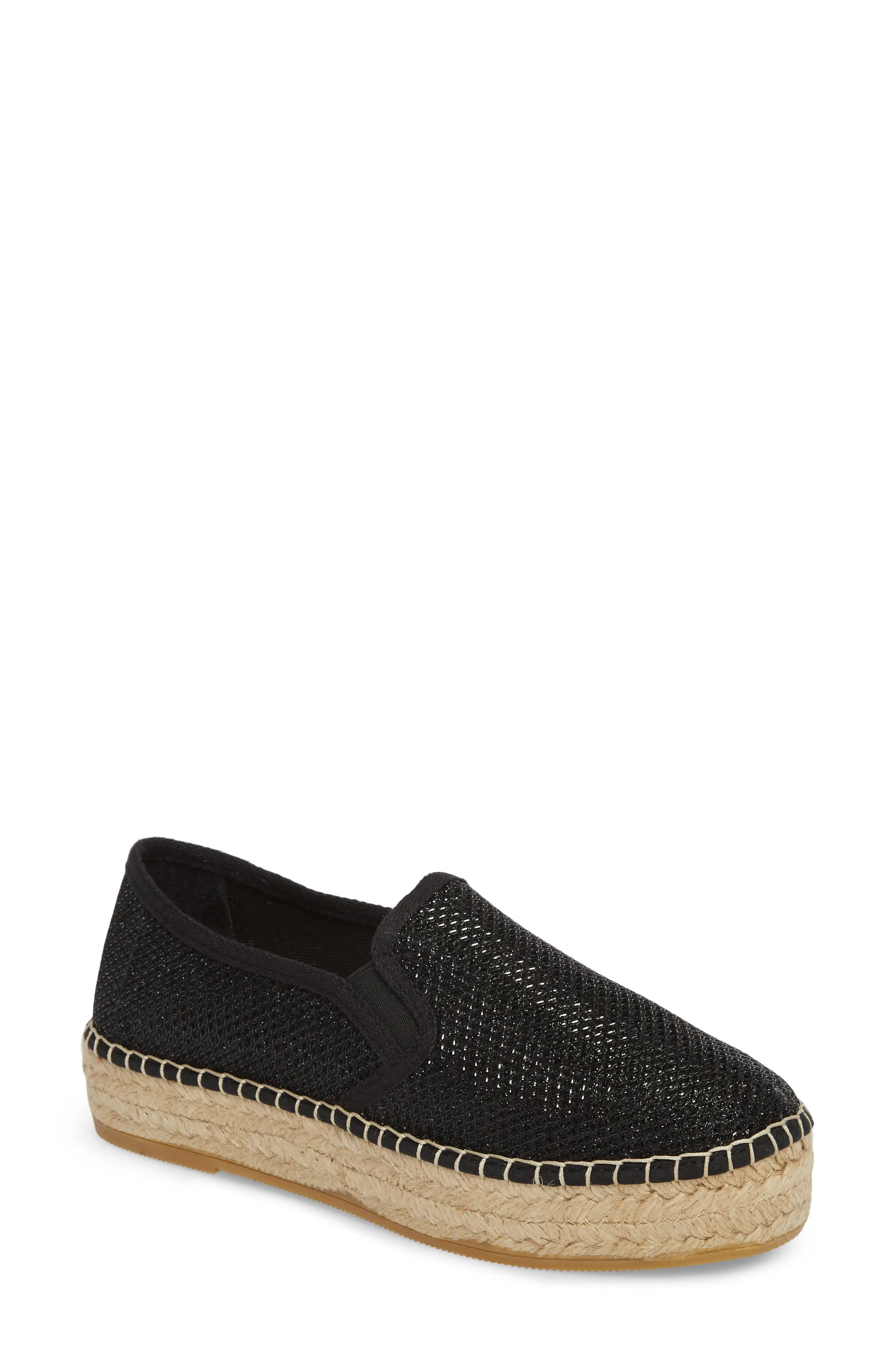 Toni Pons Fonda Platform Espadrille Sneaker in Black Fabric at Nordstrom, Size 8-8.5Us | Nordstrom