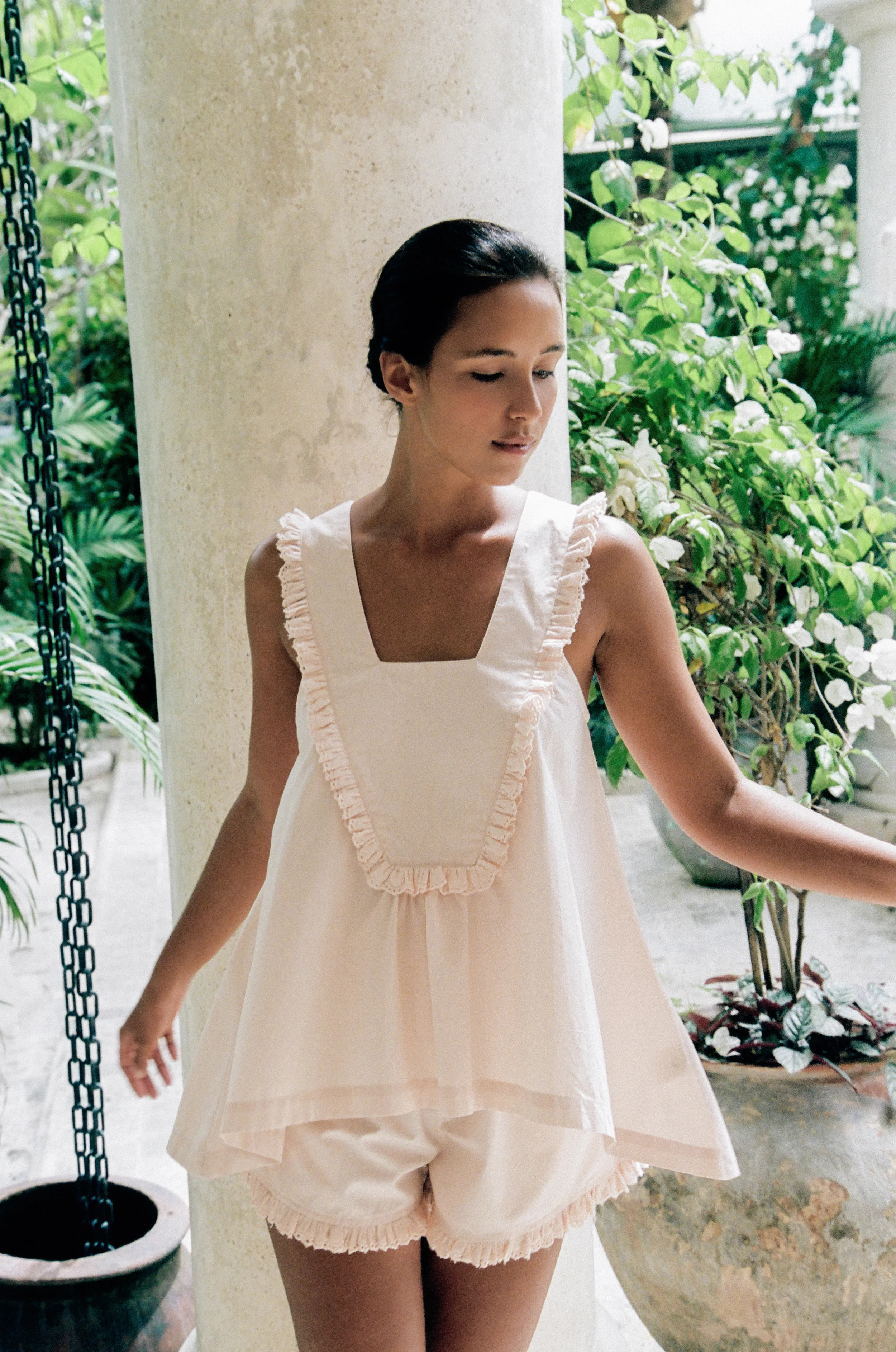 Elsie Pajama Set - Cotton Nude Blush + Trim | Piyama US