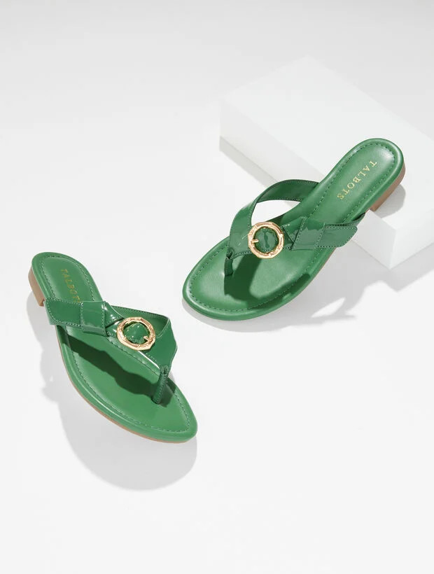 Gia Buckle Thong Sandals | Talbots